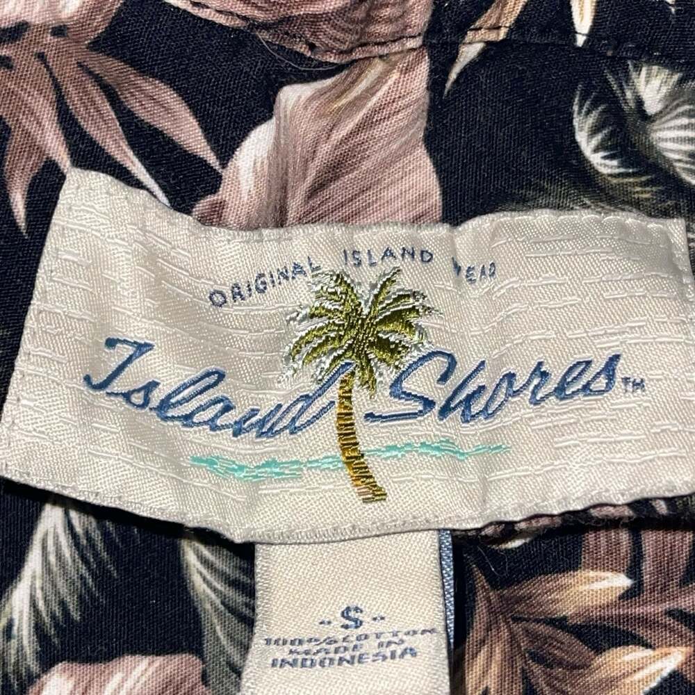 Island Shores Men's Tropical Leaf Print Short Sleeve Button Down Shirt Size S - Picture 2 of 8
